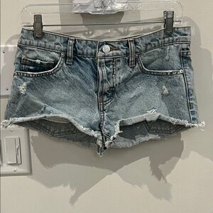 REVICE Light Blue Distressed Jean Shorts
